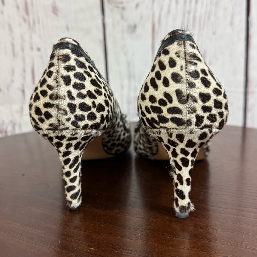 Ann Taylor leopard print Calf Hair, Calf Leather 3” heeled almond toe pumps 7.5 - Picture 11 of 14